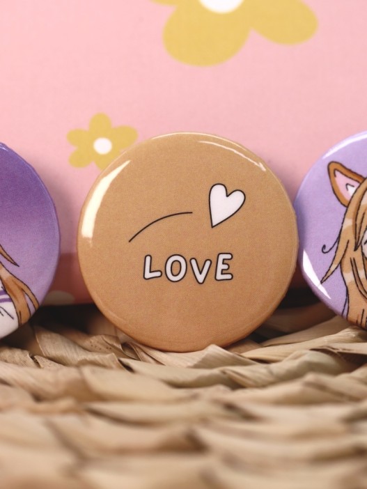 Набор значков 3 шт. iLikeGift Аниме &quot;Love corgi girl&quot; 