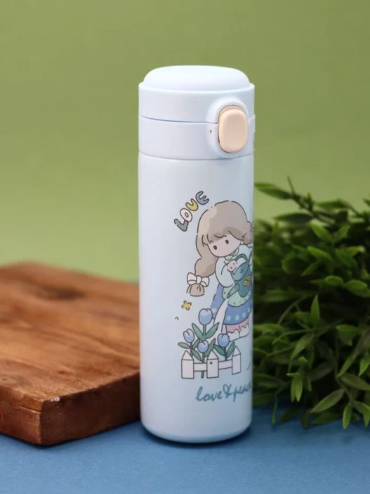 Термос «Love and peace, love», blue (450 мл) 