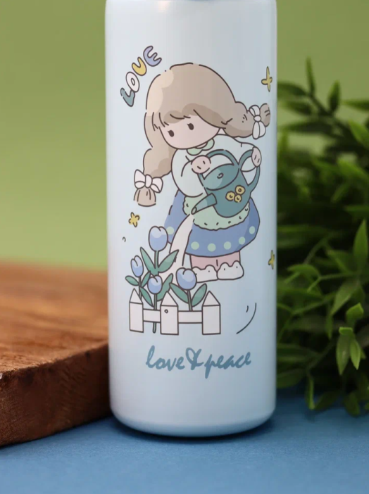 Термос «Love and peace, love», blue (450 мл) 