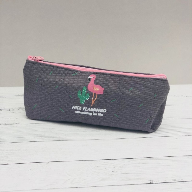 Пенал &quot;Nice flamingo&quot;, gray 