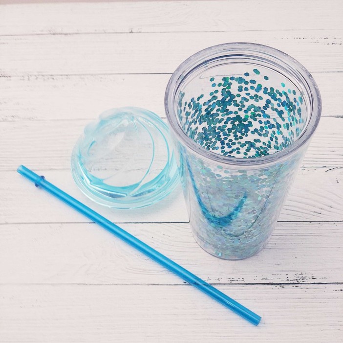 Тамблер "Блёстки", blue 