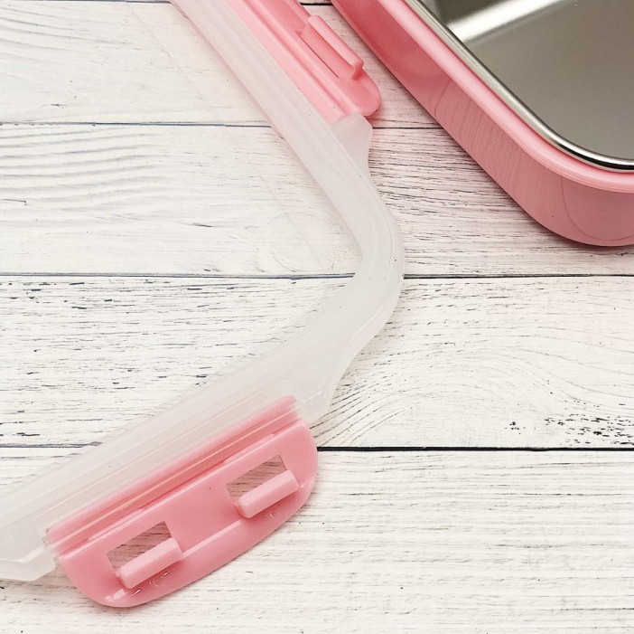 Ланчбокс "Металлический 3 секции", pink 