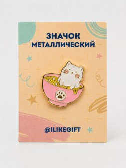 Значок металлический iLikeGift "Кошачья лапша"