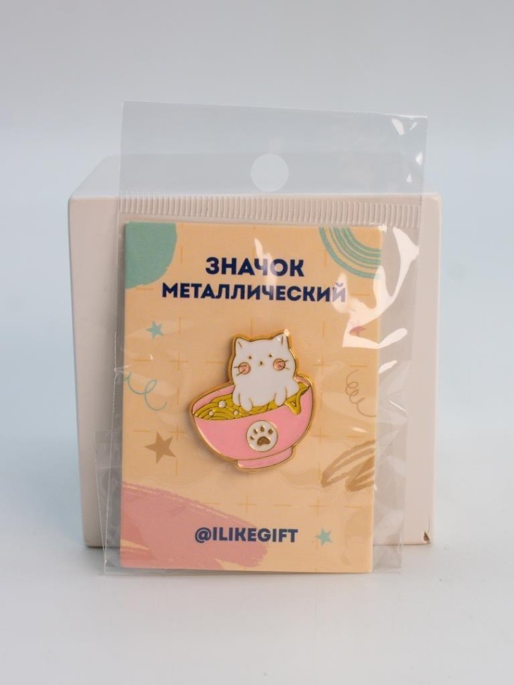 Значок металлический iLikeGift "Кошачья лапша"