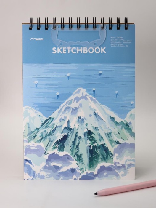 Скетчбук (B5) "Mountain landscape", blue (18*25) 30 л. 130 г/м