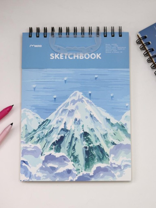Скетчбук (B5) "Mountain landscape", blue (18*25) 30 л. 130 г/м