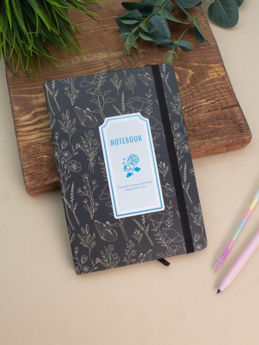 Блокнот (А5) &quot;Spring butterflies&quot;, black (14.5*21) 