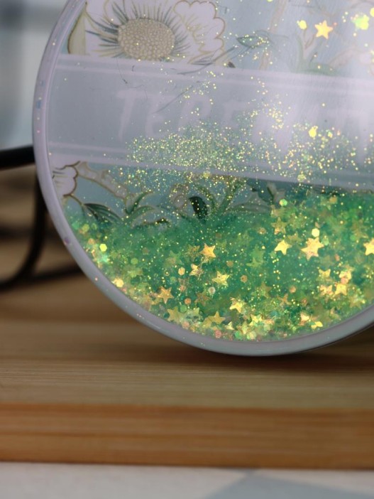 Зеркало-шейкер раскладное с шнурком "Terenity", зелёное (7*7 см) 