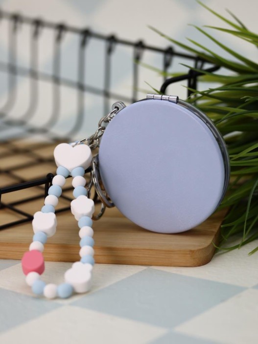 Зеркало-шейкер раскладное с шнурком "Terenity", зелёное (7*7 см) 