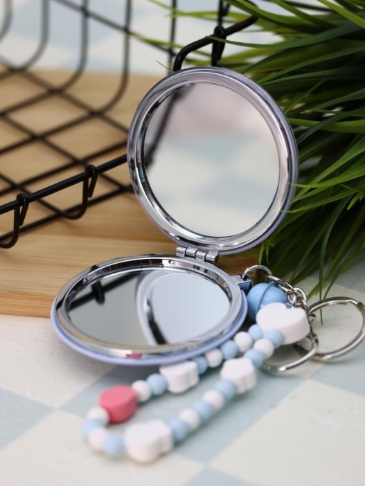 Зеркало-шейкер раскладное с шнурком "Terenity", зелёное (7*7 см) 