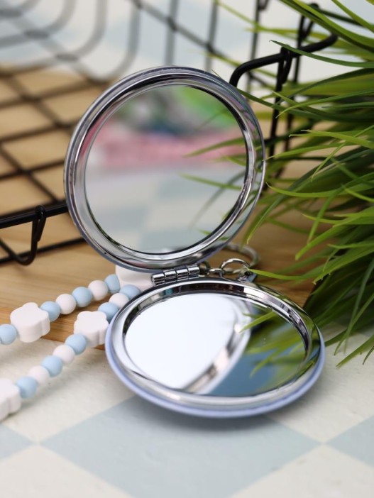 Зеркало-шейкер раскладное с шнурком "Terenity", зелёное (7*7 см) 