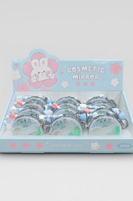 Зеркало-шейкер раскладное с шнурком "Terenity", зелёное (7*7 см) 