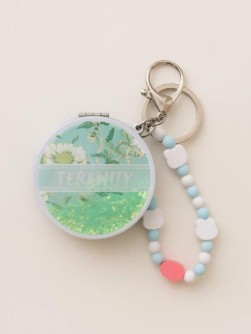 Зеркало-шейкер раскладное с шнурком "Terenity", зелёное (7*7 см)