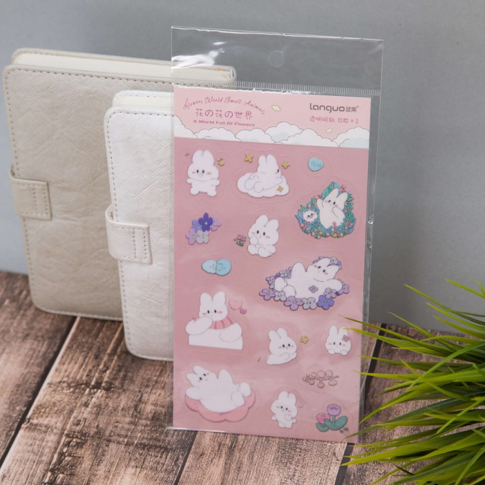 Наклейки "Rabbit in flower", pink 