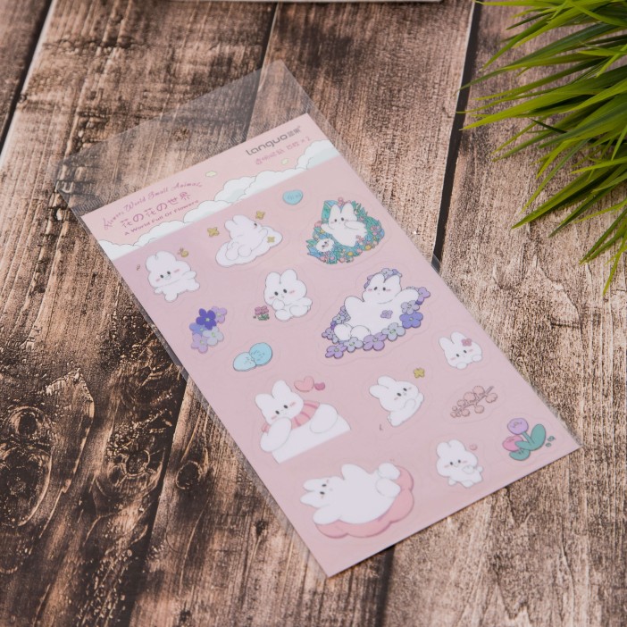 Наклейки "Rabbit in flower", pink 