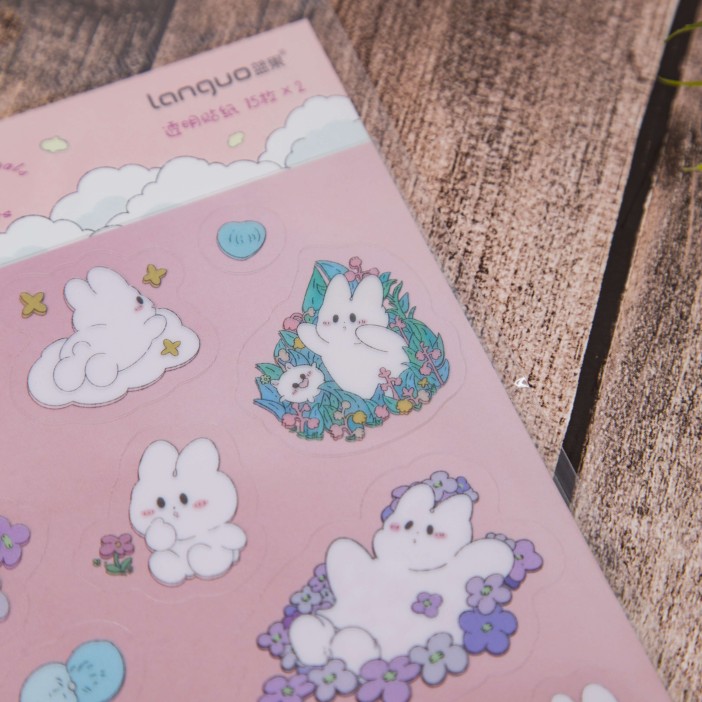 Наклейки "Rabbit in flower", pink 