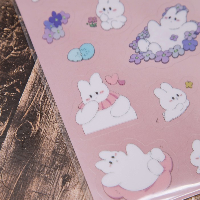 Наклейки "Rabbit in flower", pink 