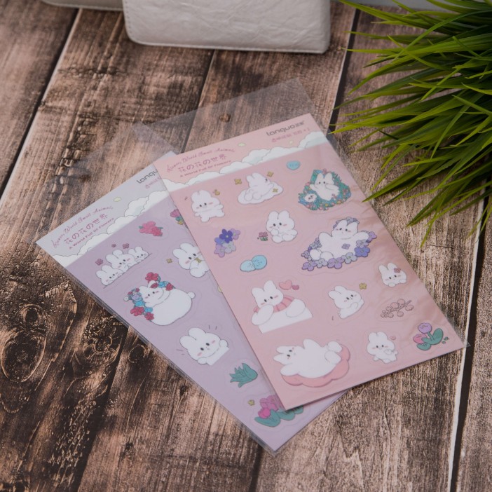 Наклейки "Rabbit in flower", pink 