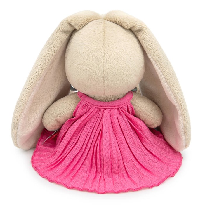 Мягкая игрушка &quot;Зайка Ми в платье из жатой ткани с бантом (малыш)&quot; (15 см) 