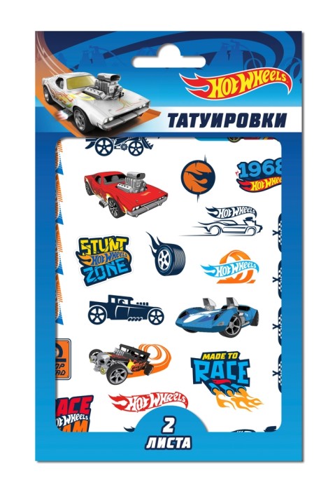 Наклейки - татуировки «Хот Вилс №2», 2 листа (19 х 11,8 см) 
