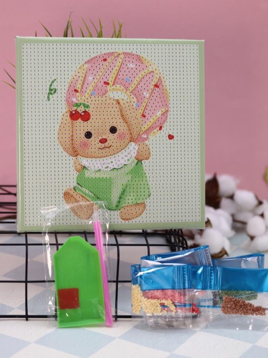 Алмазная мозаика на подрамнике Draw Me! «Beautiful bear», (20*20 см) 