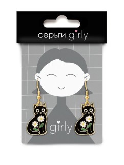 Серьги GIRLY &quot;Black cat&quot;