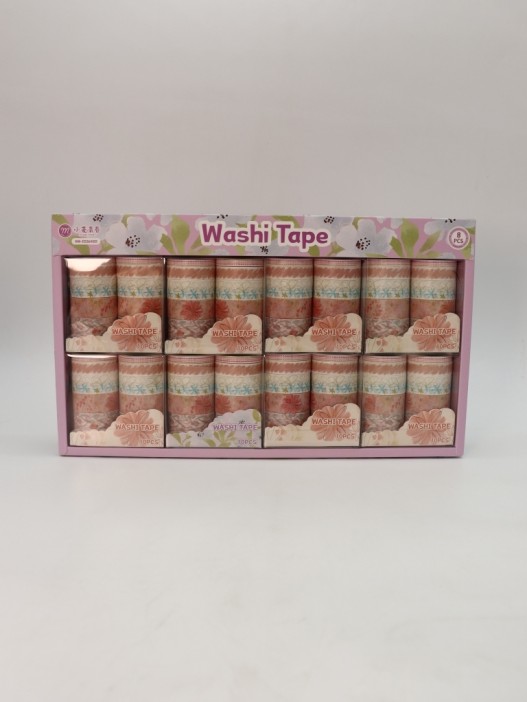 Набор декоративного скотча 10 шт. &quot;Flower power&quot;, mix, шоу-бокс 8 шт. 