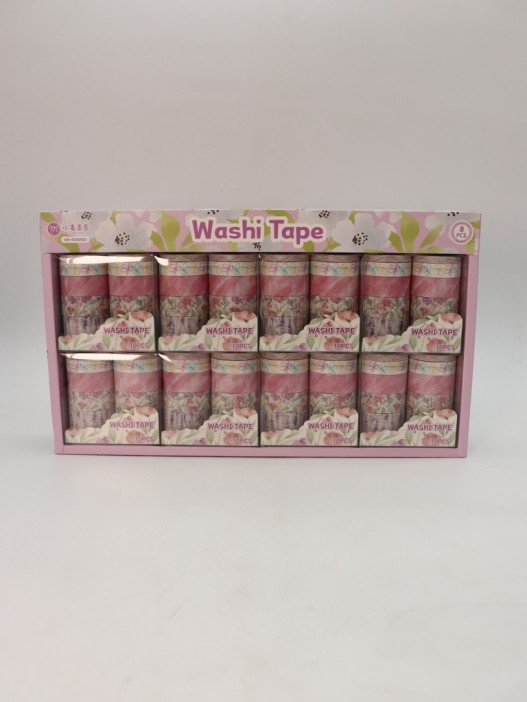 Набор декоративного скотча 10 шт. &quot;Flower power&quot;, mix, шоу-бокс 8 шт. 