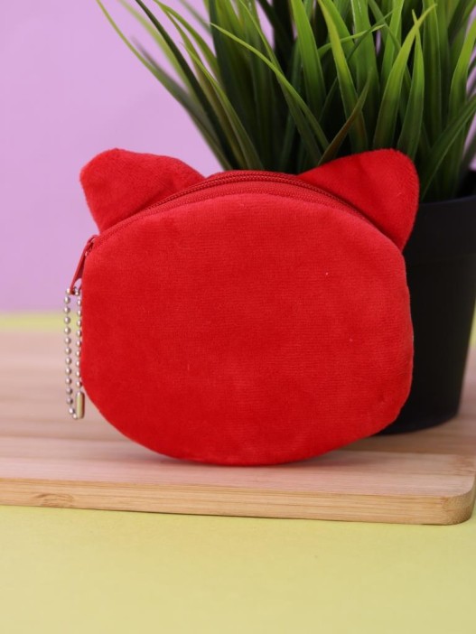 Кошелёк плюшевый "Little fox", red (10*11 см) 