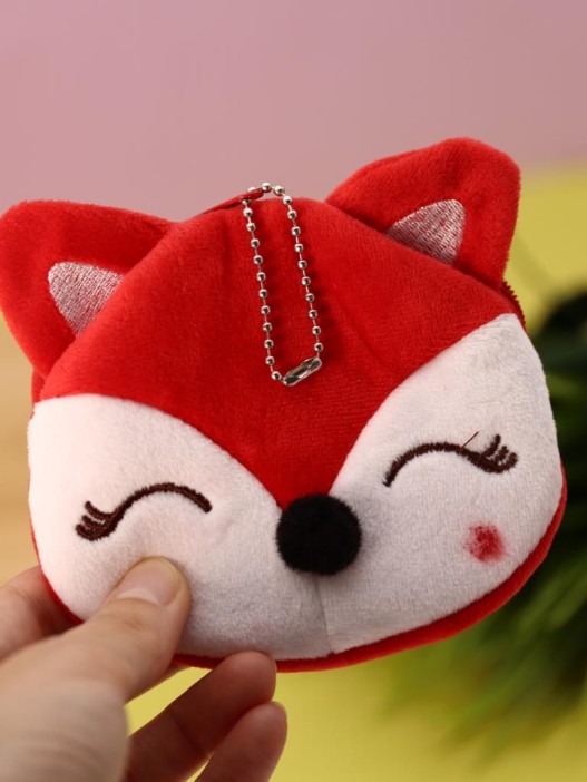 Кошелёк плюшевый "Little fox", red (10*11 см) 