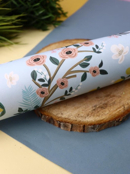 Упаковочная бумага «Flora», blue (50*70 см) 