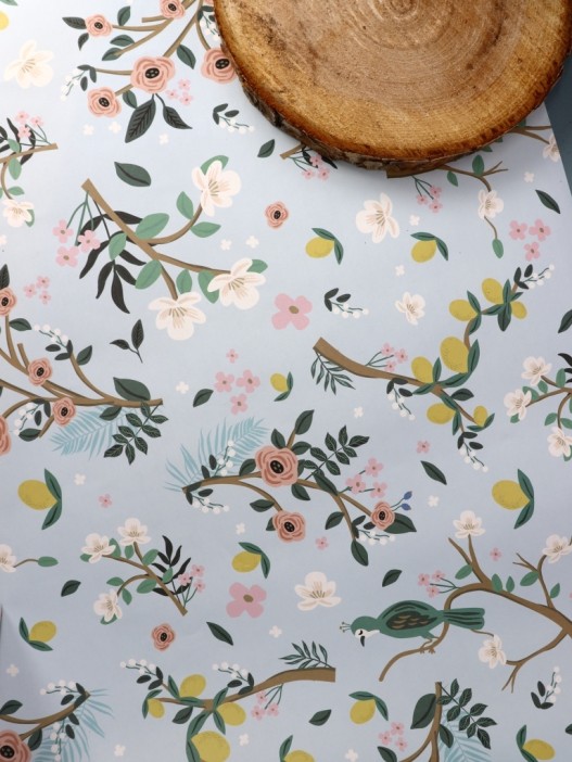 Упаковочная бумага «Flora», blue (50*70 см) 