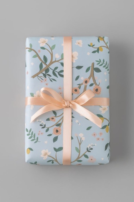 Упаковочная бумага «Flora», blue (50*70 см) 