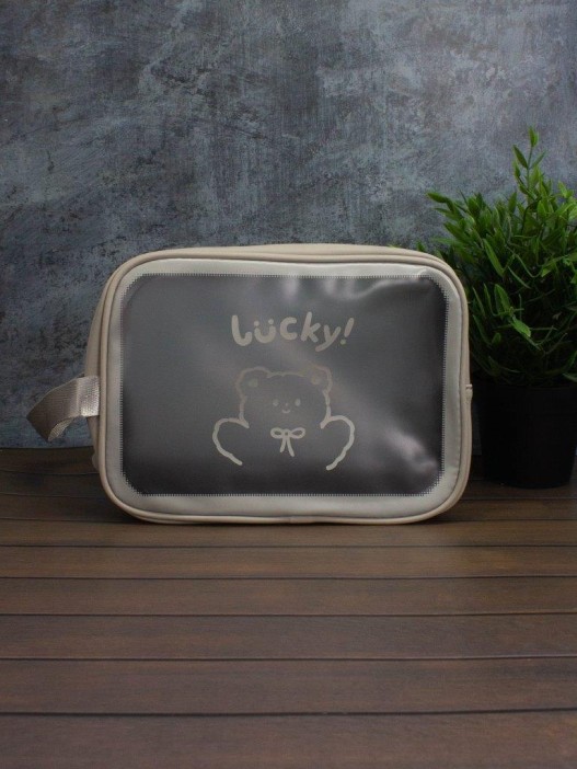 Косметичка &quot;Lucky bear&quot;, gray (18х25х11 см) 
