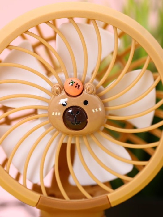 Портативный ручной вентилятор iLikeGift «Capybara face», brown 