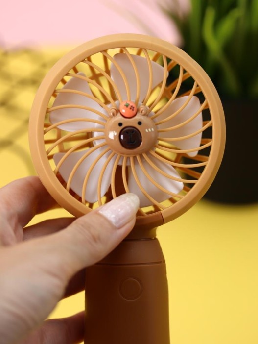 Портативный ручной вентилятор iLikeGift «Capybara face», brown 