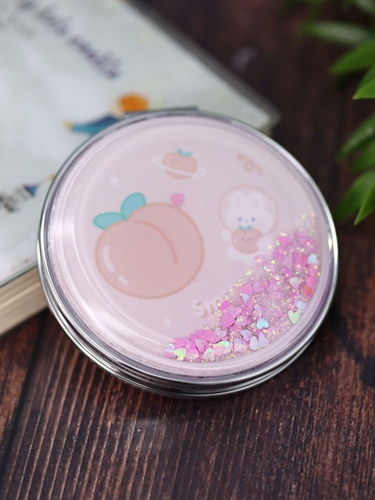 Зеркало-шейкер раскладное &quot;Smile day&quot;, pink (7*7 см) 