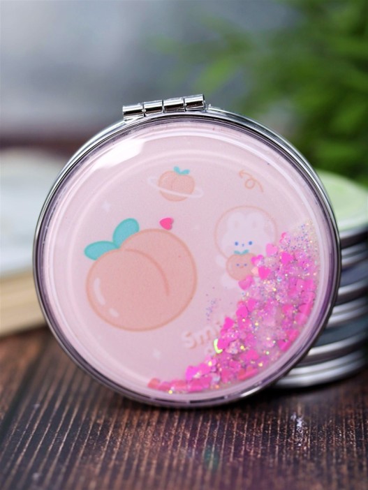 Зеркало-шейкер раскладное &quot;Smile day&quot;, pink (7*7 см) 