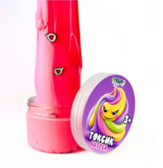 Слайм "Стекло Butter", розовый, с декоративным наполнителем (180гр)