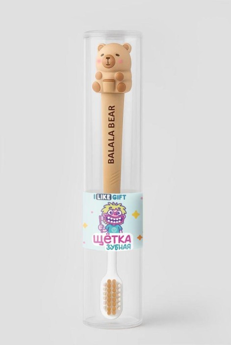 Зубная щётка для взрослых iLikeGift &quot;Capy smile&quot;, beige (21 см) 