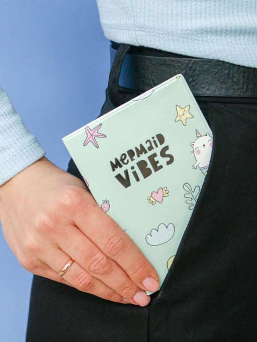 ОБЛОЖКА ДЛЯ ПАСПОРТА «Mermaid vibes», плотность 600 мкм 