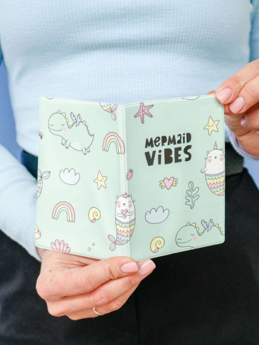 ОБЛОЖКА ДЛЯ ПАСПОРТА «Mermaid vibes», плотность 600 мкм 
