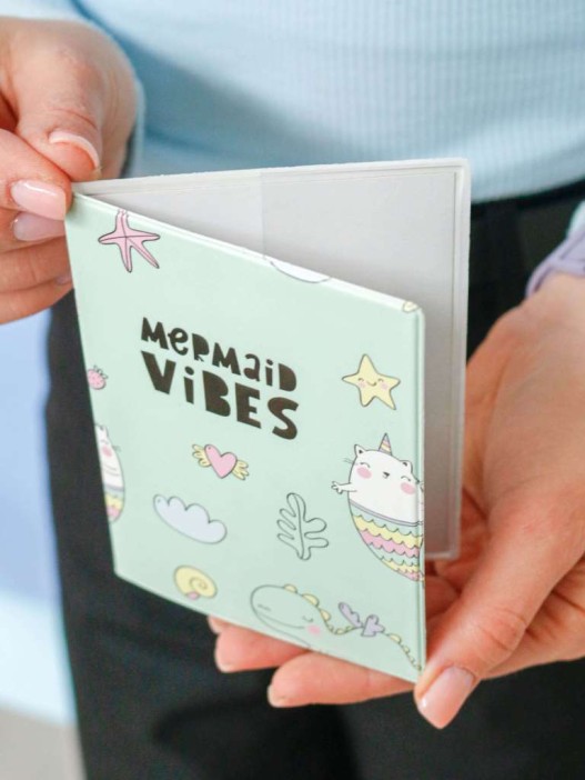 ОБЛОЖКА ДЛЯ ПАСПОРТА «Mermaid vibes», плотность 600 мкм 