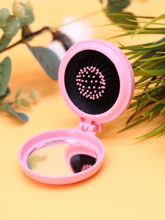 Расческа раскладная с зеркалом  &quot;Smiling cloud folding&quot;, pink 