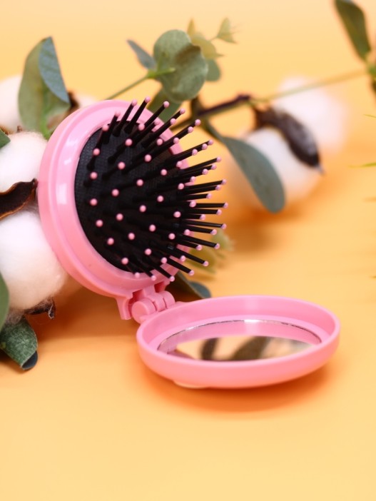 Расческа раскладная с зеркалом  &quot;Smiling cloud folding&quot;, pink 