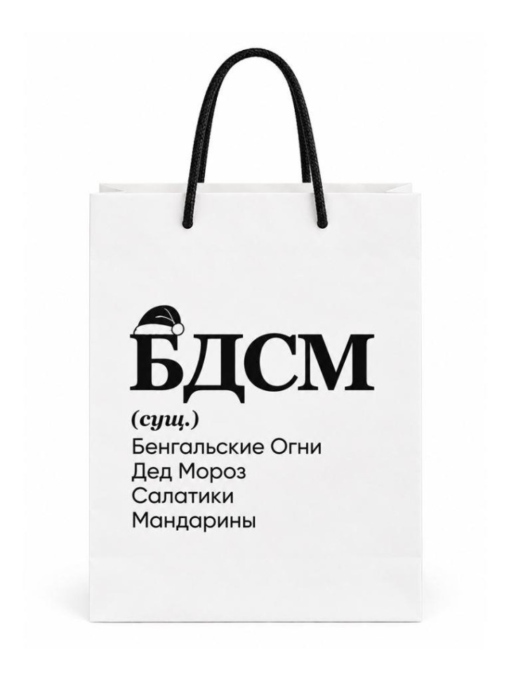 Пакет крафтовый iLikeGift "Новогодний", белый M (24*14 см)