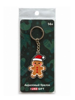 Брелок акриловый iLikeGift "Пряничный человечек", красный