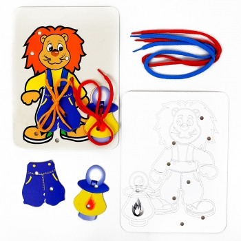 Набор Шнуровка - раскраска 2 в 1 &quot;Лев + Штаны + Фонарь&quot; 