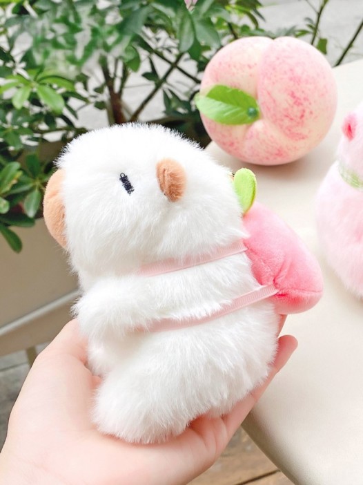 Плюшевый брелок &quot;Peach capybara&quot;, white 