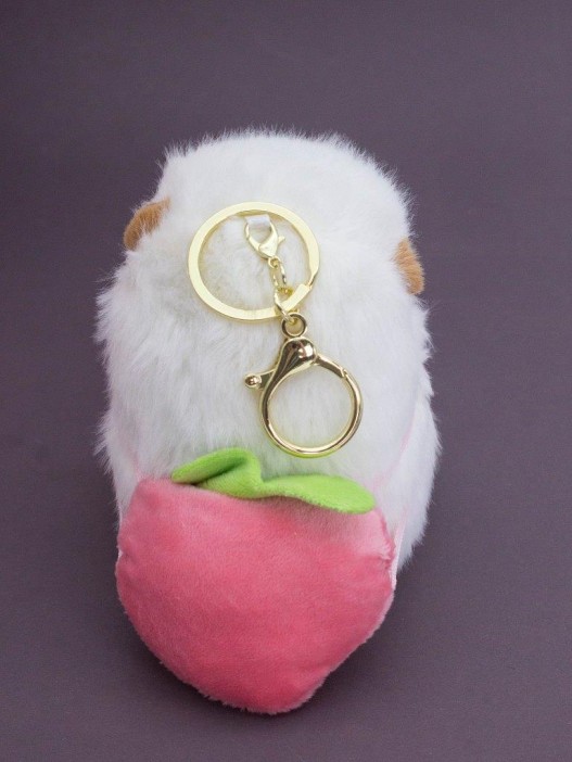 Плюшевый брелок &quot;Peach capybara&quot;, white 